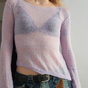 URBAN OUTFITTERS Semi-Sheer Asymmetrical Sweater